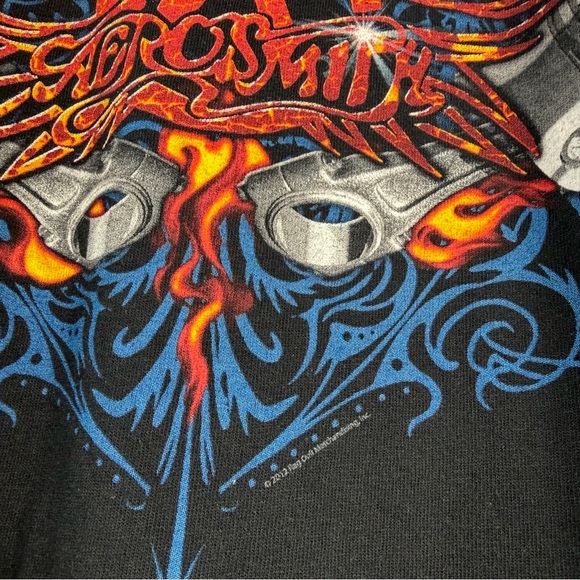 OFFICIAL Aerosmith Engine Motor Vintage Y2K Tour Rock Concert T Shirt Boxy 2XL - Picture 3 of 5